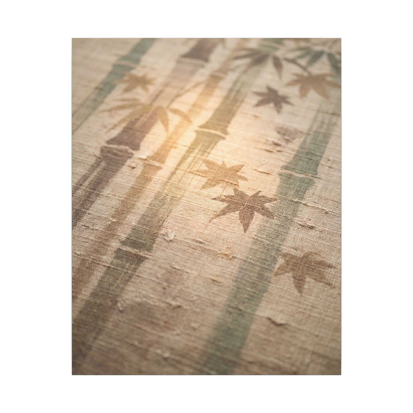Autumn Bamboo Grove Japanese Pattern Canvas Art | Neutral Decor