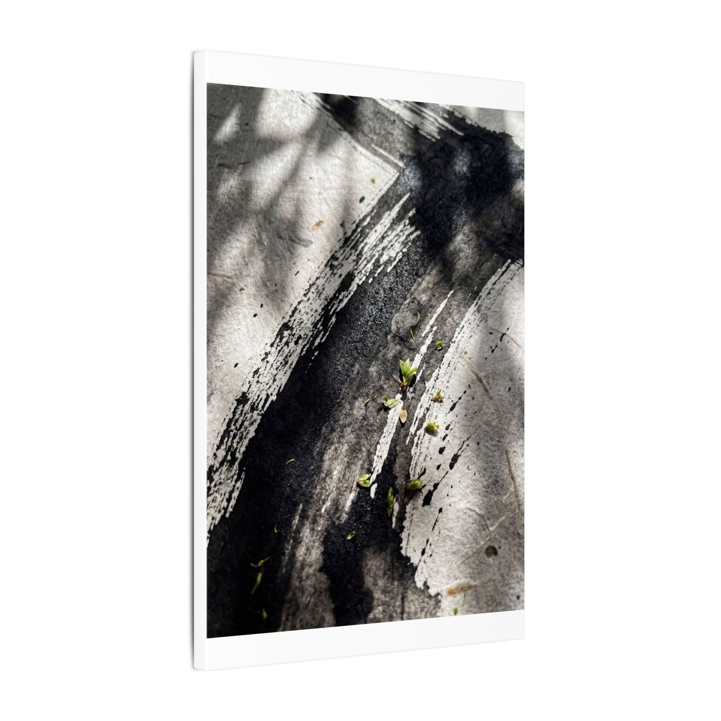 Ink Brushstroke Canvas Art | Spring Dark Japandi Moody Minimal Art