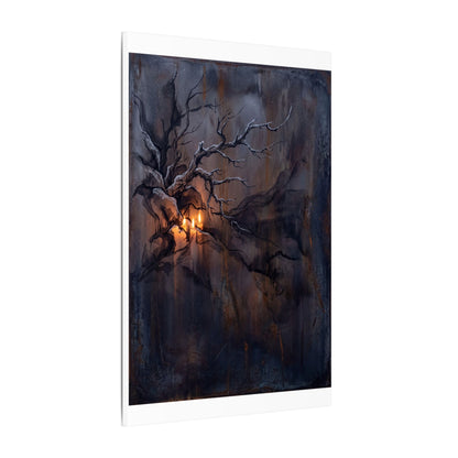 Winter Rust Patina Charcoal Ink Canvas Art | Atmospheric Decor