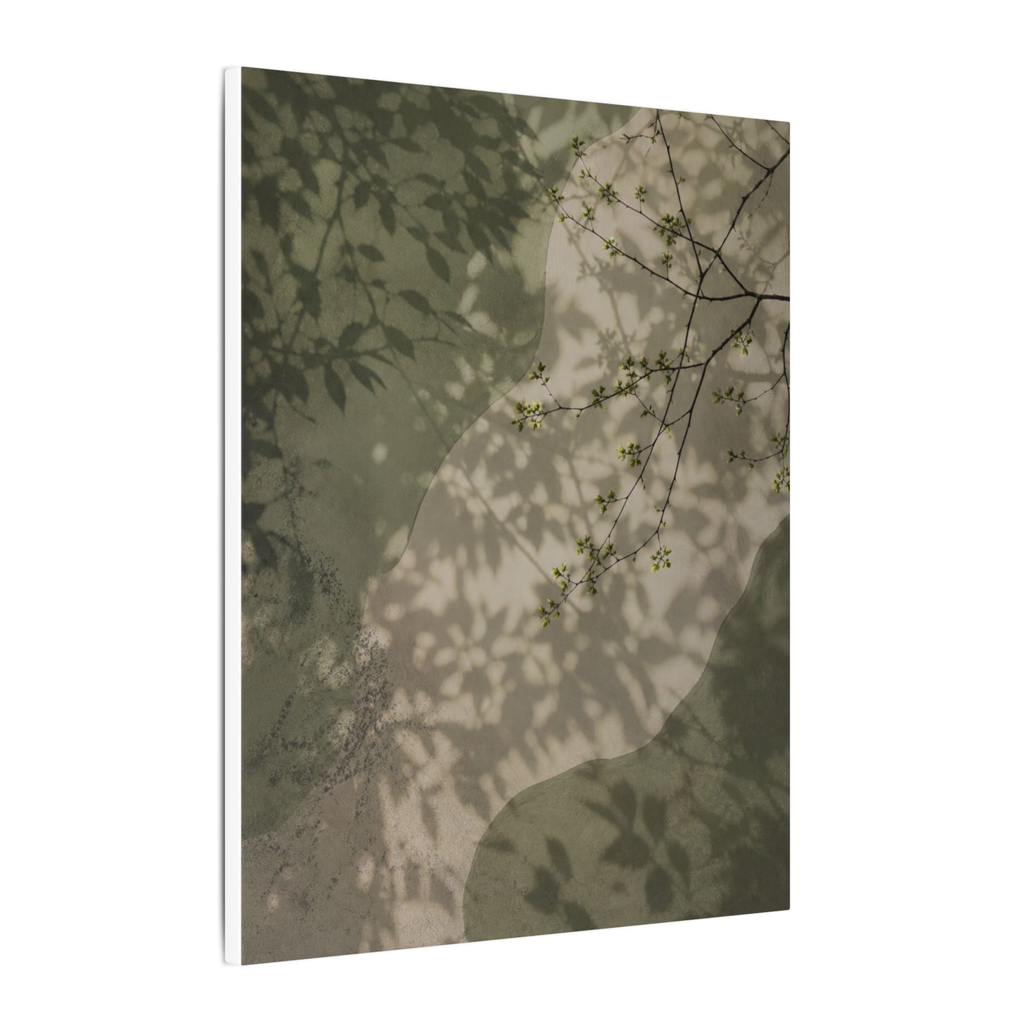 Neutral Shadow Play Canvas Art - Japanese Pattern Japandi