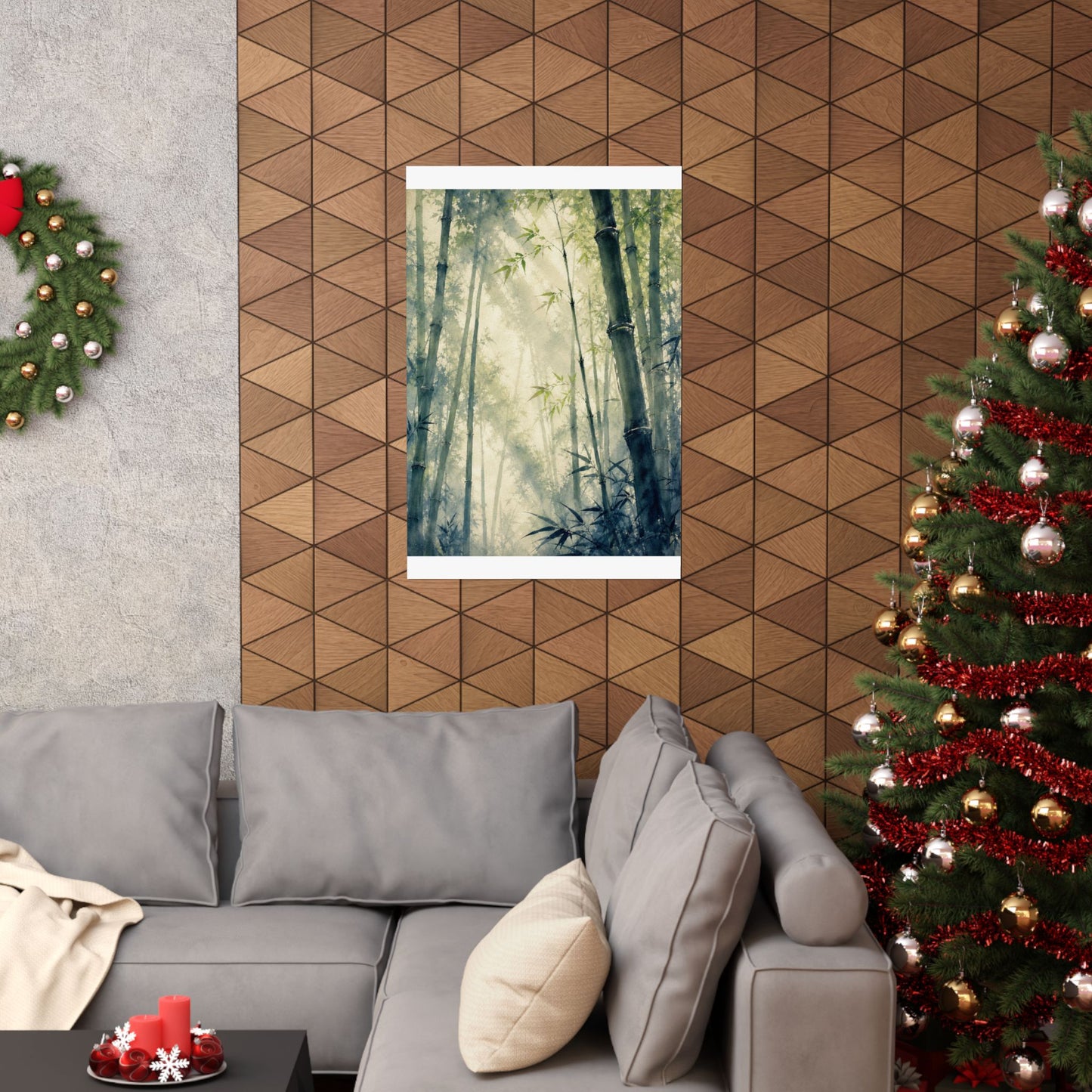 Spring Bamboo Grove Sumi E Wall Art Print | Serene Decor