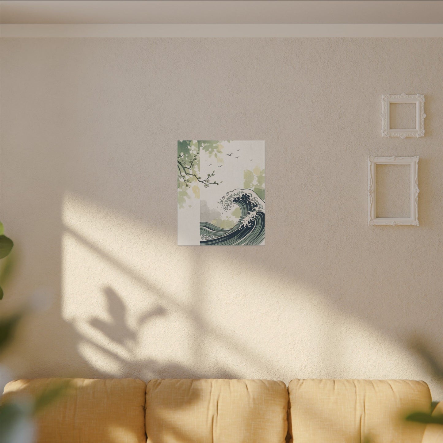 Spring Ocean Wave Ukiyo E Inspired Canvas Art | Serene Decor