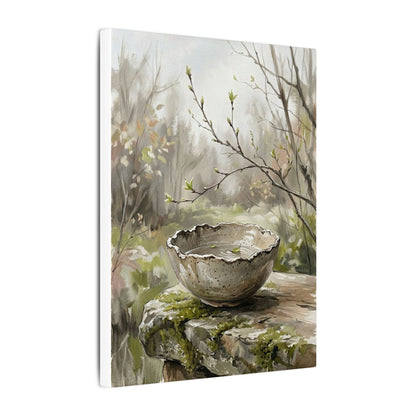 Japandi Ceramic Bowl in Overcast | Minimal Line Canvas Art