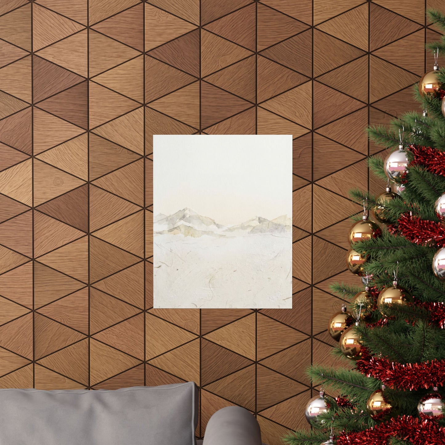 Winter Mountain Mist Texture Wall Art Print | Elegant Decor