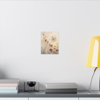 Lotus Flower Canvas Art | Autumn Japandi Minimal Line Art