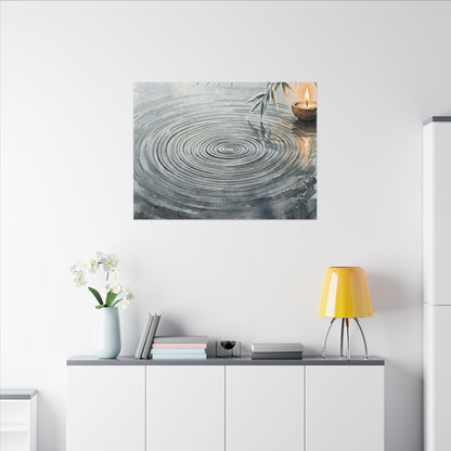 Water Ripple Sumi E Canvas Art | Calm Zen Art