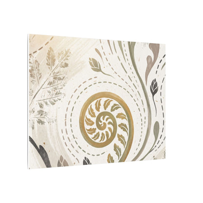 Japandi Fern Unfurling in Golden Hour | Japanese Pattern Canvas Art