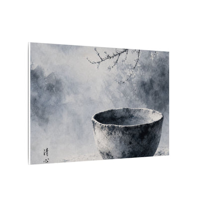 Seijaku Ceramic Bowl Canvas Art - Zen Sumi E