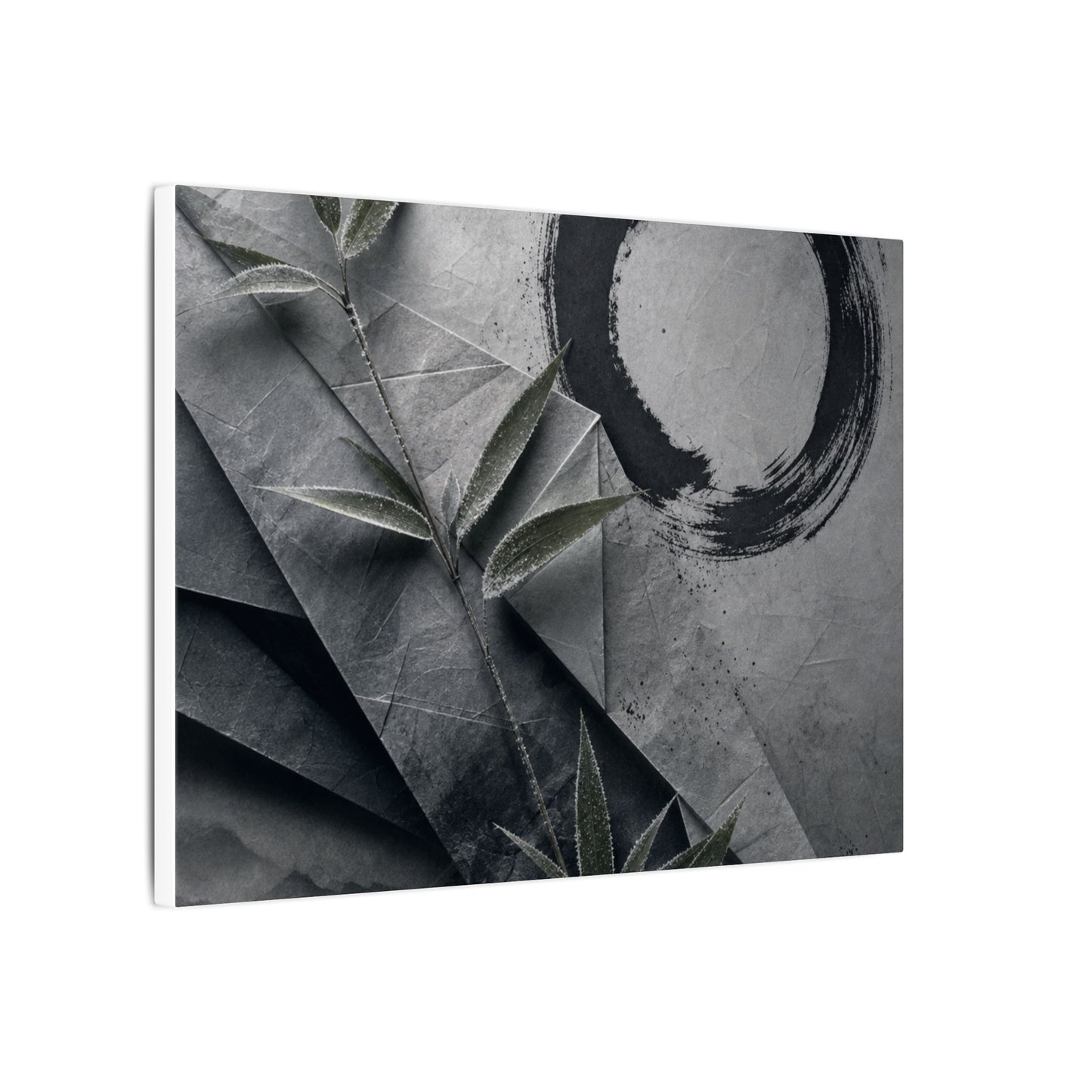 Winter Paper Fold Enso Canvas Art | Serene Decor