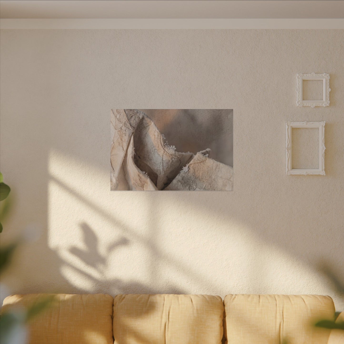 Japandi Paper Fold in Candlelight | Watercolor Canvas Art