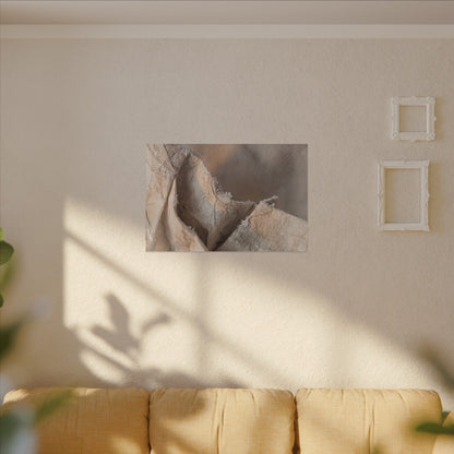 Japandi Paper Fold in Candlelight | Watercolor Canvas Art