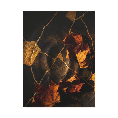 Resilient Shadow Play Canvas Art - Crackle Gold Kintsugi