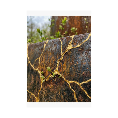 Philosophical Rust Patina Wall Art Print - Gold Repair Kintsugi