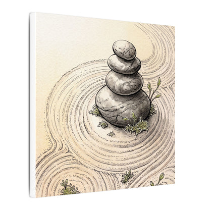 River Stones Spring Canvas Art | Zen Serene Design