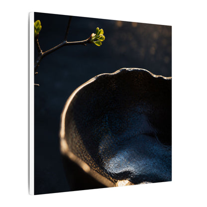 Ma Ceramic Bowl Canvas Art - Dark Japandi Shadow Zen