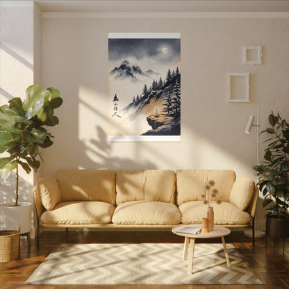 Mountain Mist Canvas Art | Winter Zen Ukiyo E Inspired Art
