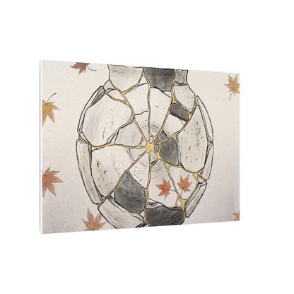 Japandi Broken Pottery in Dawn | Minimal Line Canvas Art