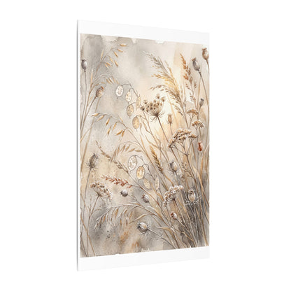 Winter Dried Flowers Watercolor Canvas Art | Warm Decor