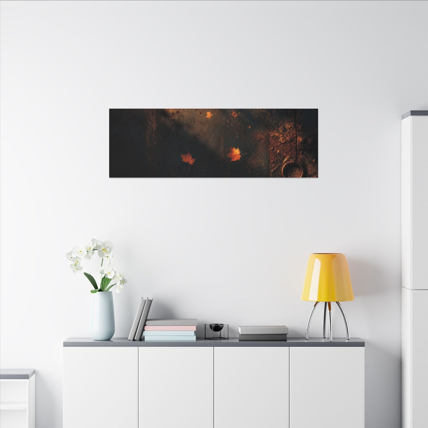 Dark Japandi Rust Patina in Golden Hour | Shadow Zen Canvas Art