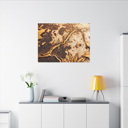 Kintsugi Rust Patina in Golden Hour | Gold Vein Canvas Art