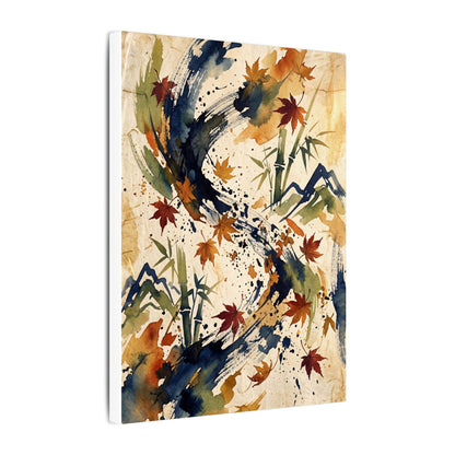 Golden Hour Ink Brushstroke Canvas Art - Zen Shibui