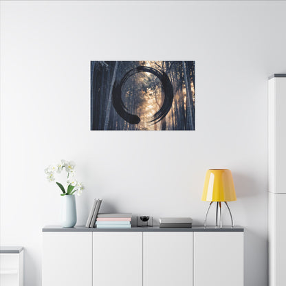 Bamboo Grove Canvas Art | Winter Zen Enso Art