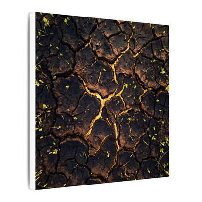 Cracked Earth Moody Minimal Canvas Art | Sophisticated Dark Japandi Art