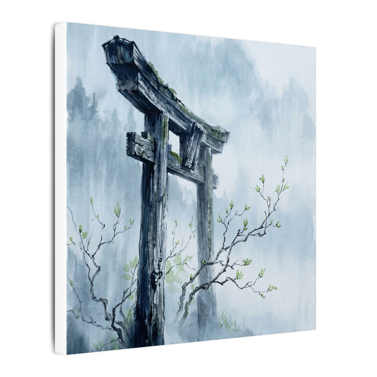 Torii Gate Canvas Art | Spring Zen Sumi E Art