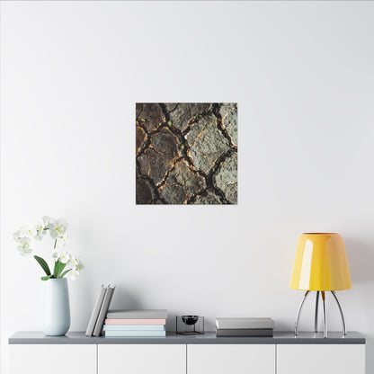 Earthy Cracked Earth Canvas Art - Japanese Pattern Japandi