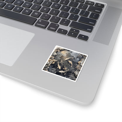Japandi Koi Pond in Golden Hour | Japanese Pattern Sticker