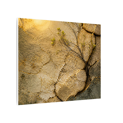Cracked Earth Spring Canvas Art | Japandi Warm Design