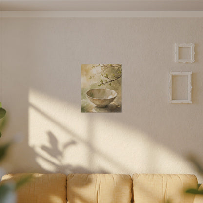 Warm Ceramic Bowl Canvas Art - Watercolor Japandi
