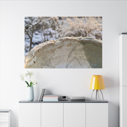 Ceramic Bowl Canvas Art | Winter Japandi Minimal Line Art