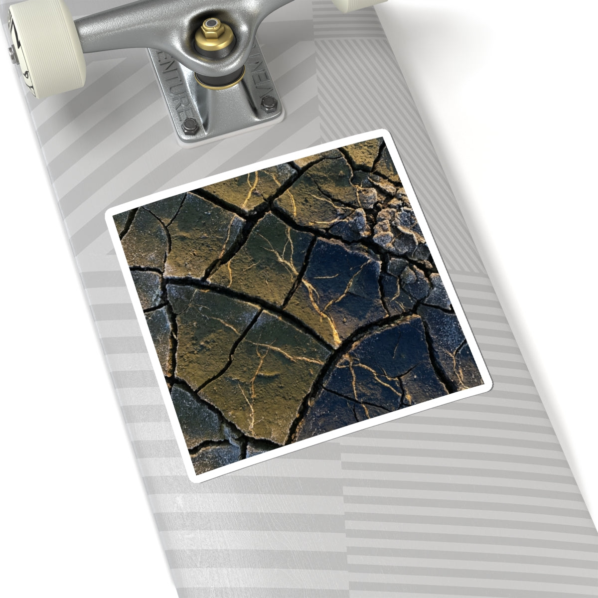 Moody Cracked Earth Sticker - Moody Minimal Dark Japandi Art Print
