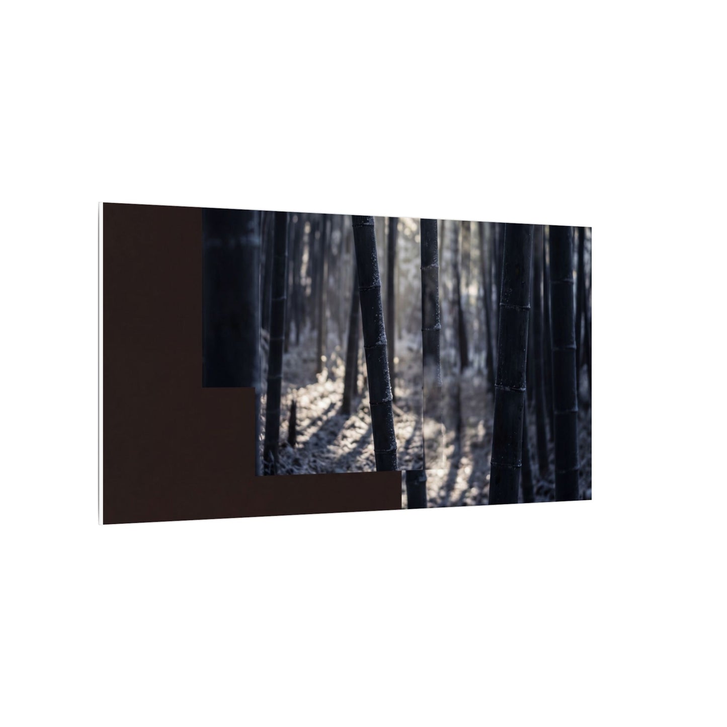 Bamboo Grove Canvas Art | Winter Dark Japandi Moody Minimal Art