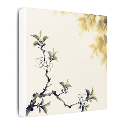 Kanso Cherry Blossom Canvas Art - Zen Sumi E
