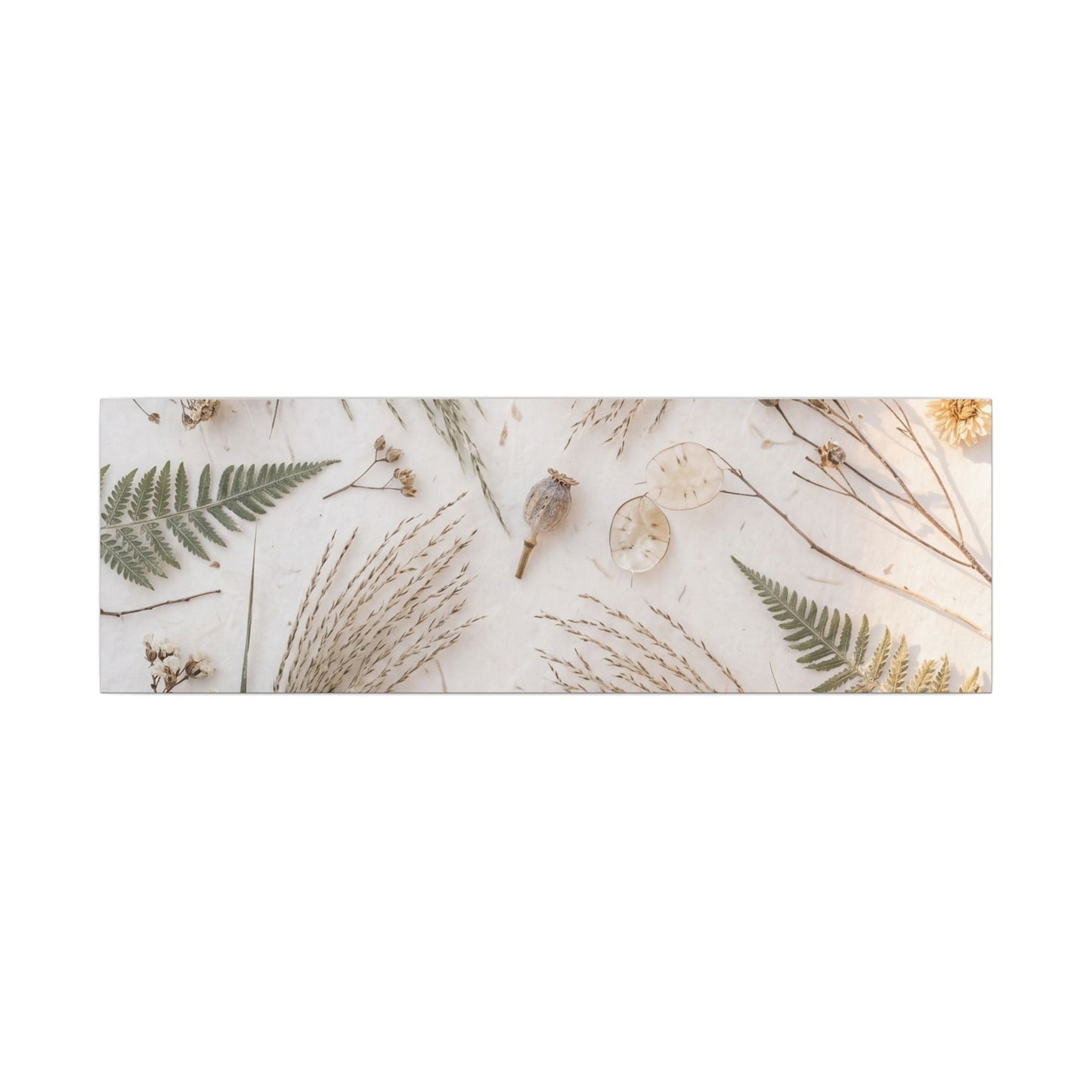 Elegant Dried Flowers Canvas Art - Japanese Pattern Japandi