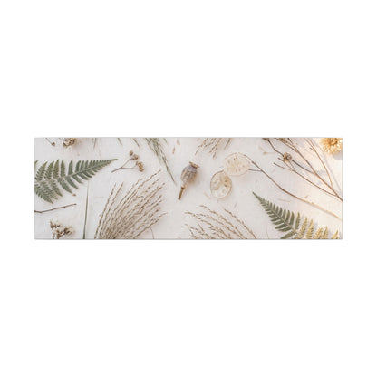 Elegant Dried Flowers Canvas Art - Japanese Pattern Japandi
