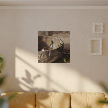 Candlelight Ceramic Bowl Canvas Art - Japandi Ma