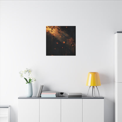 Dark Japandi Rust Patina in Golden Hour | Shadow Zen Canvas Art