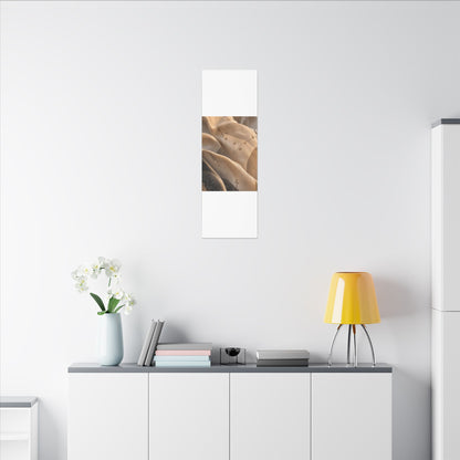Japandi Silk Drape in Golden Hour | Japanese Pattern Canvas Art