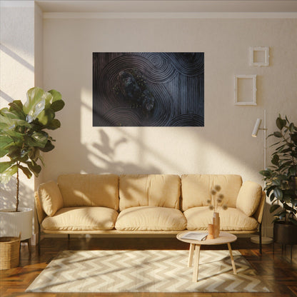 Spring Rock Garden Charcoal Ink Canvas Art | Bold Decor