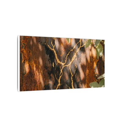 Kanso Rust Patina Canvas Art - Kintsugi Gold Vein