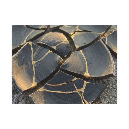Broken Pottery Winter Canvas Art | Kintsugi Resilient Design Art Print