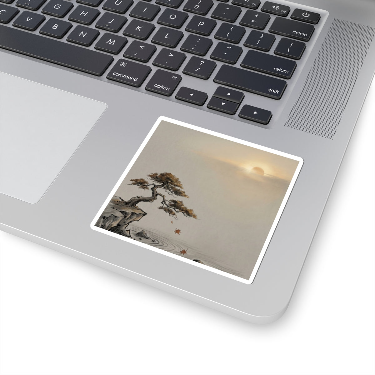 Serene Pine Tree Sticker - Karesansui Zen Art Print