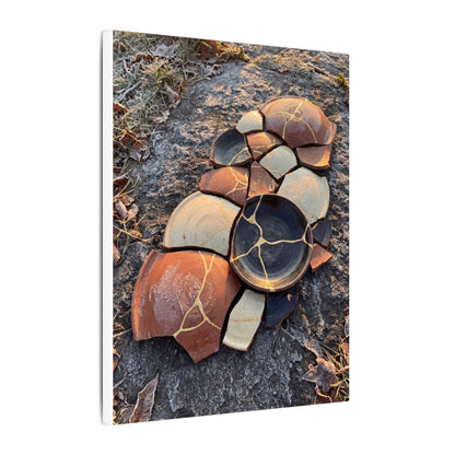 Winter Broken Pottery Gold Vein Canvas Art | Beautiful Decor