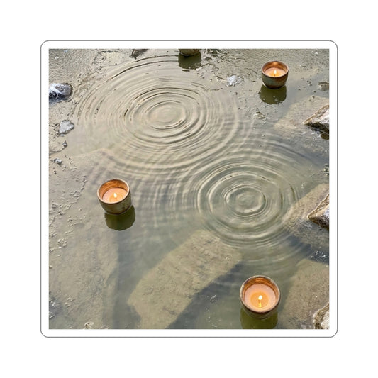 Water Ripple Japanese Pattern Sticker | Elegant Japandi Art