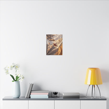 Autumn Paper Fold Minimal Line Canvas Art | Cozy Decor