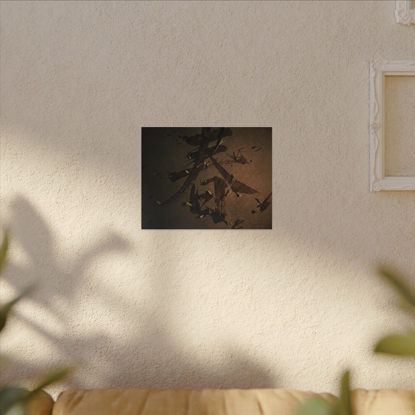 Calligraphy Shadow Zen Canvas Art | Bold Dark Japandi Art