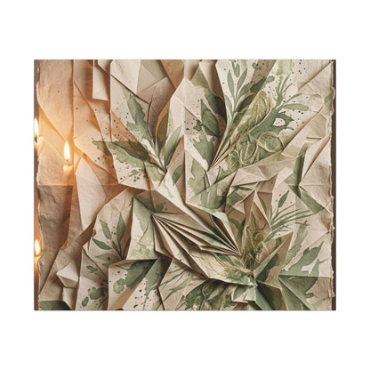 Japandi Paper Fold in Candlelight | Texture Canvas Art